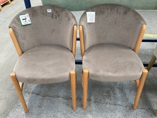 2X JOHN LEWIS & PARTNERS DRIFT DINING CHAIRS IN OAK & MINK: LOCATION - C6