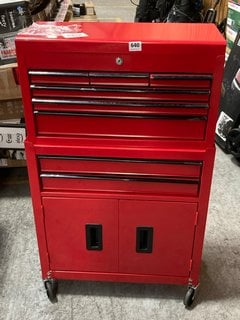 8 DRAWER 2 DOOR TOOL CHEST IN RED: LOCATION - A6