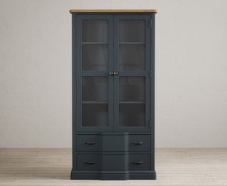 DELPHINE/JOSEPHINE BLUE GLAZED DISPLAY CABINET - RRP £929: LOCATION - B4