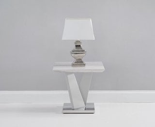 MARCELLA/ARABELLA HIGH GLOSS GREY LAMP TABLE - RRP £219: LOCATION - B4