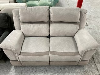 FORTUNA MEDIUM 2 SEATER POWER RECLINER SOFA IN VERONA TAUPE FABRIC - RRP £595: LOCATION - B8