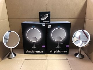 QTY OF ASSORTED SIMPLE HUMAN MIRRORS TO INCLUDE SIMPLE HUMAN SENSOR MIRROR TRI MAX RRP £299: LOCATION - BR1