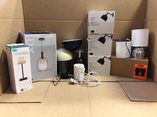 QTY OF ASSORTED LIGHTING ITEMS TO INCLUDE JOHN LEWIS 7 PARTNERS BALDWIN WALL LIGHT: LOCATION - BR2