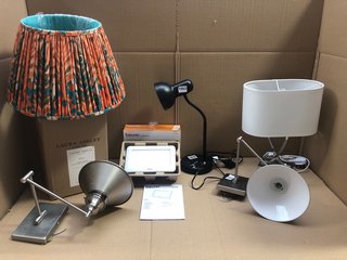 QTY OF ASSORTED LIGHTING ITEMS TO INCLUDE LAURA ASHLEY ELLIOT TABLE LAMP WITH SHADE: LOCATION - BR5