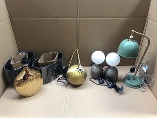 QTY OF ASSORTED LIGHTING ITEMS TO INCLUDE JOHN LEWIS & PARTNERS ANY DAY LUPO TOUCH LAMP: LOCATION - BR5