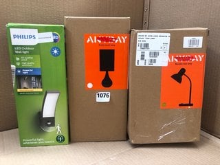 QTY OF ASSORTED LIGHTING ITEMS TO INCLUDE JOHN LEWIS & PARTNERS ANYDAY BRANDON TASK LAMP: LOCATION - BR6