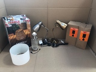 QTY OF ASSORTED LIGHTING ITEMS TO INCLUDE JOHN LEWIS & PARTNERS ANYDAY TONY TASK LAMP: LOCATION - BR6