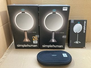 QTY OF ASSORTED SIMPLEHUMAN MIRRORS TO INCLUDE SIMPLE HUMAN SENSOR MIRROR 5 X: LOCATION - BR7