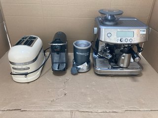 QTY OF ASSORTED HOUSE HOLD ITEMS TO INCLUDE SAGE COFFEE MACHINE IN CHROME: LOCATION - BR10