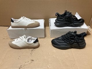 ADISPORT TRAINERS IN BLACK SIZE UK 7.5 TO INCLUDE LA REDOUTE SNEAKERS IN OFF-WHITE SIZE UK 6.5 (EU40): LOCATION - BR12