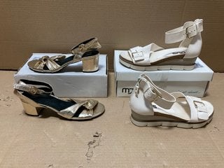 LA REDOUTE LEATHER WOMENS SANDALS TO INCLUDE WOMENS GOLDEN GLITTER SANDALS - SIZES 6-6.5: LOCATION - BR12