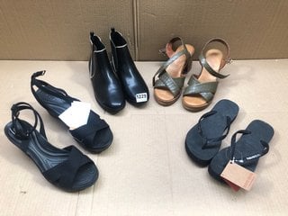 QTY OF ASSORTED WOMENS SHOES TO INCLUDE BLACK FLIP FLOPS - SIZE: UK 4/5: LOCATION - BR14