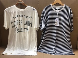 MENS SUPERDRY COPPER LABEL WORKWEAR TEE - SIZE XL TO INCLUDE LACOSTE CORE ESSENTIAL TEE IN ECRU/WHITE - SIZE M: LOCATION - BR15