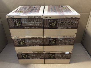 6 X BOXES OF 32 WALKERS FRENCH FRIES WORCESTER SAUCE FLAVOUR - BBD 02/11/24: LOCATION - BR15