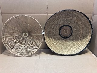 LA REDOUTE INTERIEURS YAKU 50CM HEMP CEILING SHADE TO INCLUDE JUTLO 60CM WOVEN GRASS SHADE - COMBINED RRP £294: LOCATION - BR16