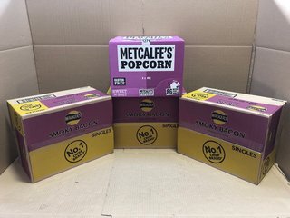 3 X WALKERS 32PK SMOKY BACON CRISPS TO INCLUDE 8PK METCALFE'S SWEET & SALT GLUTEN-FREE POPCORN - SOME ITEMS MAY HAVE PASSED BBD: LOCATION - BR16