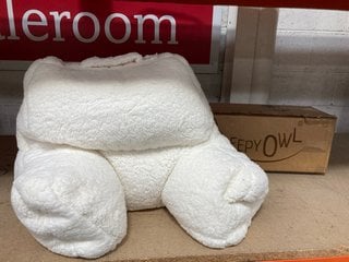 ICON FUR-LINED BEAN BAG CHAIR TO INCLUDE SLEEPY OWL MEMORY FOAM MATTRESS TOPPER: LOCATION - AR10