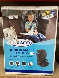 GRACO JUNIOR MAXI I-SIZE R129 HIGHBACK BOOSTER CAR SEAT IN BLACK: LOCATION - AR12