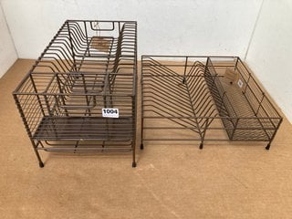 2 X ASSORTED NKUKU INKOLLU DISH DRAINERS RACKS IN AGED BRASS FINISH: LOCATION - CR1