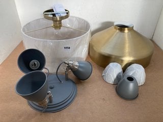 QTY OF ASSORTED LIGHTING TO INCLUDE COTSWOLD COMPANY 3 LIGHT CEILING SPOT LIGHT IN STONE GREY MATTE FINISH: LOCATION - CR5