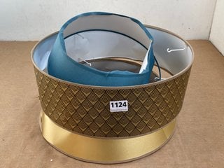 LA REDOUTE DOLKIE 40CM DIAMETER DOUBLE CEILING LIGHT SHADE IN BLUE/GOLD COLOURED FINISH - RRP £85: LOCATION - DR