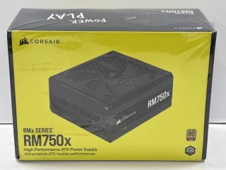 CORSAIR RMX SERIES RM750X, 750 WATT 80 PLUS GOLD HIGHT PERFORMANCE ATX POWER SUPPLY IN BLACK. (WITH BOX & ALL ACCESSORIES) [JPTM125273] (SEALED UNIT) THIS PRODUCT IS FULLY FUNCTIONAL AND IS PART OF O