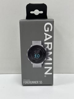 GARMIN FORERUNNER 55 GPS RUNNING WATCH (ORIGINAL RRP - £159) IN WHITE. (WITH BOX & ACCESSORIES) [JPTM126302] THIS PRODUCT IS FULLY FUNCTIONAL AND IS PART OF OUR PREMIUM TECH AND ELECTRONICS RANGE