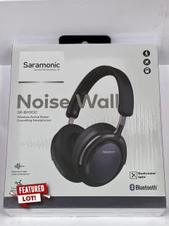 SARAMONIC ADVANCED WIRELESS BLUETOOTH 5.0 ANC AND CVC 8.0 NOISE-CANCELLING OVER-EAR WITH 40MM DRIVERS AND LEATHER EARPADS WIRELESS HEADPHONES (ORIGINAL RRP - £237.50) IN BLACK: MODEL NO SR-BH900 (WIT