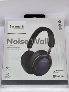 SARAMONIC ADVANCED WIRELESS BLUETOOTH 5.0 ANC AND CVC 8.0 NOISE-CANCELLING OVER-EAR WITH 40MM DRIVERS AND LEATHER EARPADS WIRELESS HEADPHONES (ORIGINAL RRP - £237.50) IN BLACK: MODEL NO SR-BH900 (WIT