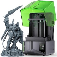 ELEGOO SATURN 4 3D PRINTER (ORIGINAL RRP - £341.00) IN SILVER-GREEN. (WITH BOX) [JPTC71166]