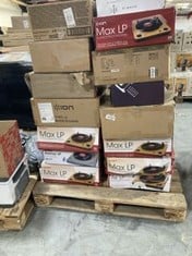 ION PALLET OF ASSORTED ITEMS TO INCLUDE MAX LP TURNTABLES. [JPTC71838] (KERBSIDE PALLET DELIVERY)