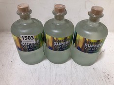 3 X BOTTLES OF PREMIUM SUPERB VODKA 5 X DISTILLED VANILLA FLAVOUR 40% 70CL (18+ PROOF OF ID) (COLLECTION DAYS MONDAY 28TH OCTOBER - WEDNESDAY 30TH OCTOBER 9AM TO 4PM)