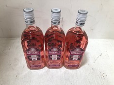 3 X BOTTLES OF GREENALL'S WILD BERRY GIN NATURAL BLACKBERRIES & RASPBERRIES 37.5% 70CL (18+ PROOF OF ID) (COLLECTION DAYS MONDAY 28TH OCTOBER - WEDNESDAY 30TH OCTOBER 9AM TO 4PM)