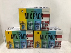 3 X BOXES OF ASSORTED BREWDOG PACKS TO INCLUDE MIX PACK 3 X PUNK IPA 5.4%, 3 X WINGHAM 4.3%, 3 X ELVIS JUICE 6.5%, 3 X HAZY JANE 5% 12X330ML CANS (18+ PROOF OF ID) (COLLECTION DAYS MONDAY 28TH OCTOBE