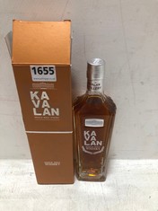 BOTTLE OF KAVALAN SINGLE MALT WHISKY 40% 50CL (18+ PROOF OF ID) (COLLECTION DAYS MONDAY 28TH OCTOBER - WEDNESDAY 30TH OCTOBER 9AM TO 4PM)