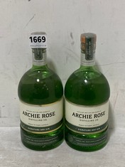 2 X BOTTLES OF ARCHIE ROSE SIGNATURE DRY GIN SUNRISE LIME, WAXFLOWER & DORRIGO PEPPERLEAF 42% 700ML(18+ PROOF OF ID) (COLLECTION DAYS MONDAY 28TH OCTOBER - WEDNESDAY 30TH OCTOBER 9AM TO 4PM)