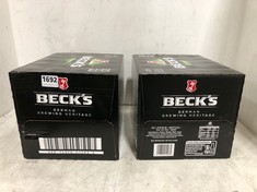 2 X BOXES OF BECKS 20X275ML BOTTLES 4%(18+ PROOF OF ID) (COLLECTION DAYS MONDAY 28TH OCTOBER - WEDNESDAY 30TH OCTOBER 9AM TO 4PM)