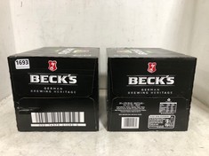 2 X BOXES OF BECKS 20X275ML BOTTLES 4%(18+ PROOF OF ID) (COLLECTION DAYS MONDAY 28TH OCTOBER - WEDNESDAY 30TH OCTOBER 9AM TO 4PM)