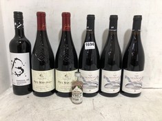 6 X BOTTLES OF ASSORTED WINE TO INCLUDE PAUL MAS LANGUEDOC 2022 GRENACHE NOIR, SYRAH, CARIGNAN 14% 750ML(18+ PROOF OF ID) (COLLECTION DAYS MONDAY 28TH OCTOBER - WEDNESDAY 30TH OCTOBER 9AM TO 4PM)