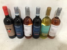 12 X BOTTLES OF ASSORTED WINES TO INCLUDE GIORDANO RAGGIANTE MEDITERRANEO VINO ROSATO 11.5% 75CL(18+ PROOF OF ID) (COLLECTION DAYS MONDAY 28TH OCTOBER - WEDNESDAY 30TH OCTOBER 9AM TO 4PM)