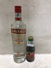 SMIRNOFF VODKA 37.5% 70CL TO INCLUDE CHERRY B CHERRY WINE 11.5% 113ML (18+ PROOF OF ID) (COLLECTION DAYS MONDAY 28TH OCTOBER - WEDNESDAY 30TH OCTOBER 9AM TO 4PM)