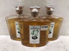 3 X BOTTLES OF GUILLON 42 L'ESPRIT DU MALT DE LA MONTAGNE DE REIMS 40% 70CL (18+ PROOF OF ID) (COLLECTION DAYS MONDAY 28TH OCTOBER - WEDNESDAY 30TH OCTOBER 9AM TO 4PM)