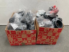 2 X BOXES OF ASSORTED ITEMS TO INCLUDE PLASSON EF REDUCING COUPLER 110 X 63MM PF491104110063