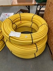 3 X GPS PIPE SYSTEMS GAS 25MM X 100M YELLOW MDPE COIL SDR11 52560307 - RRP £157 (KERBSIDE PALLET DELIVERY)