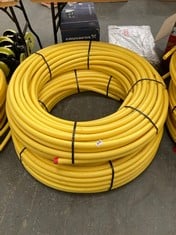 2 X GPS PIPE SYSTEMS GAS 25MM X 100M YELLOW MDPE COIL SDR11 52560307 - RRP £157 (KERBSIDE PALLET DELIVERY)