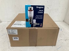 BOX OF 15 X DRAYTON TRV4 CLASSIC THERMOSTATIC RADIATOR VALVE WITH LOCKSHEILD