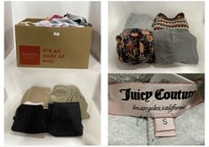 APPROX 20 X ASSORTED ADULTS CLOTHING TO INCLUDE JUICY COUTURE LIGHT GREY DIAMANTE JOGGERS IN SIZE S