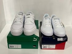 PUMA CA PRO CLASSIC WHITE/BLACK TRAINERS IN UK SIZE 8 TO INCLUDE REEBOK ROYAL COMPLETE SPORT TENNIS WHITE TRAINERS IN UK SIZE 6- TOTAL RRP £100