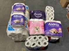 14 X TOILET PAPER PACKS TO INCLUDE ANDREX ULTIMATE QUILTS (PACK OF 4)