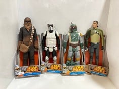 4 X STAR WARS FIGURES TO INCLUDE STAR WARS CHEWBACCA 50CM FIGURE(RRP-£68)